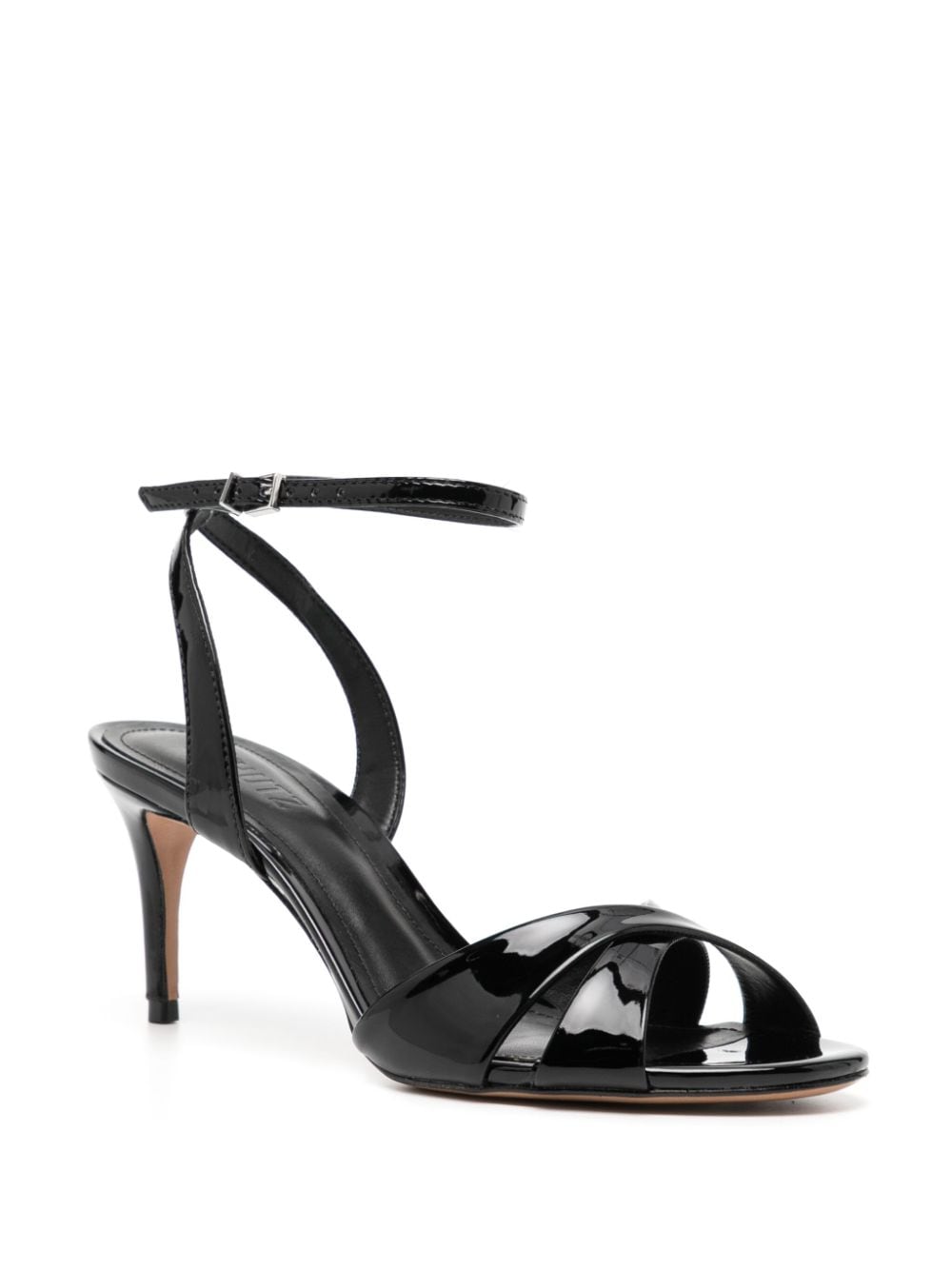 Shop Schutz Hilda 80mm Patent Leather Sandals In Black