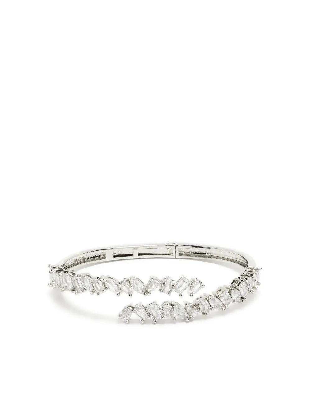 Kenneth Jay Lane Crystal-embellished Slip-on Bracelet In Silber