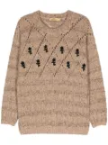 CORMIO Antonio metallic-threading jumper - Brown