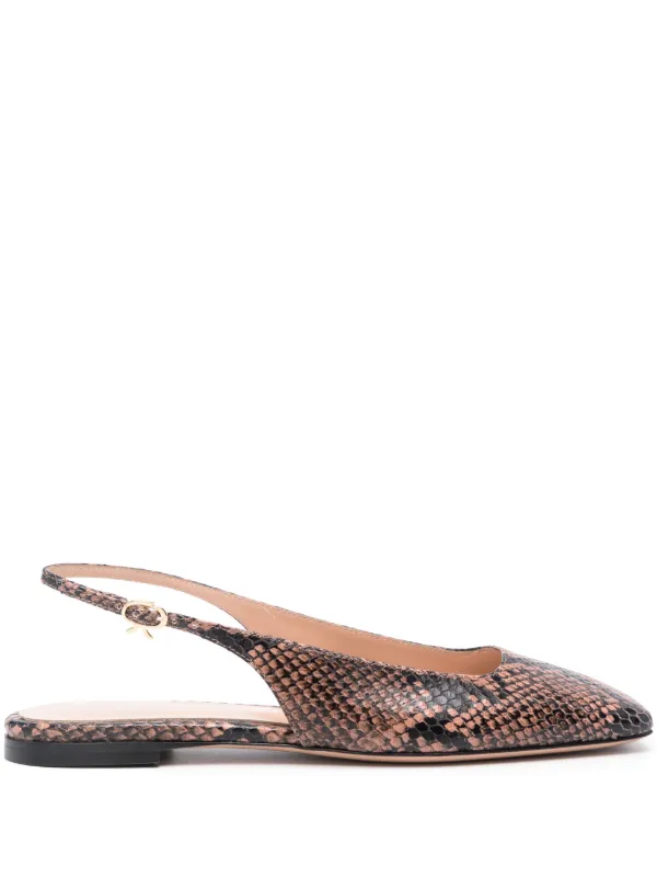 Gianvito Rossi スクエアトゥ フラットシューズ | ブラック | FARFETCH JP