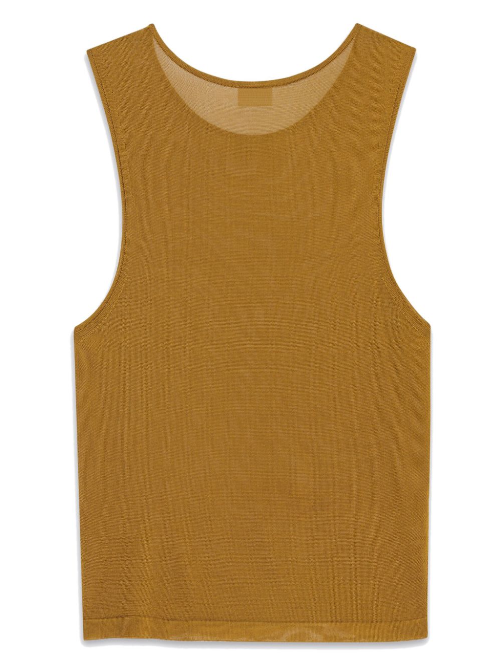 Shop Saint Laurent Knitted Cropped Tank Top In Brown