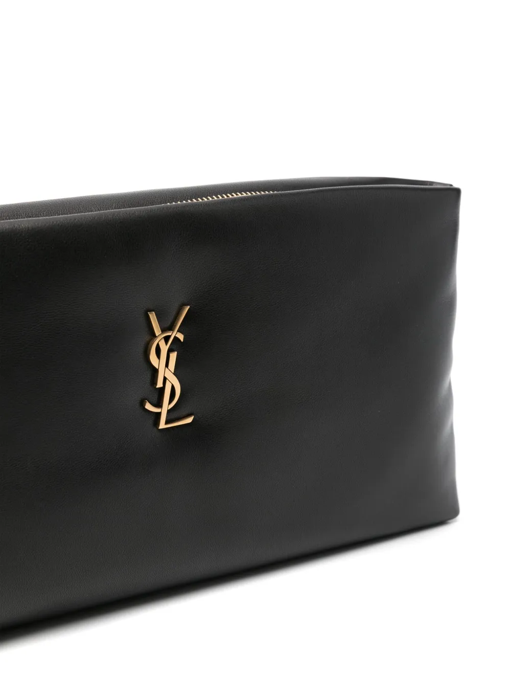 Cheap Saint Laurent Cassandre-plaque leather clutch bag WOMEN