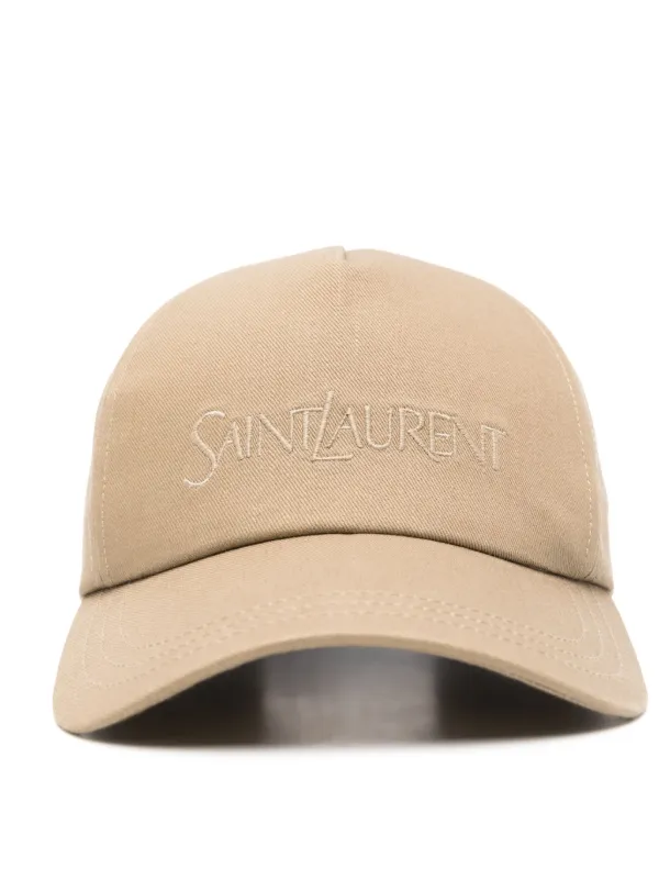 【関税&送料込み】Saint Laurent Logo-Embroidered Baseball Saint Laurent logo-embroidered Baseball Cap | Neutrals