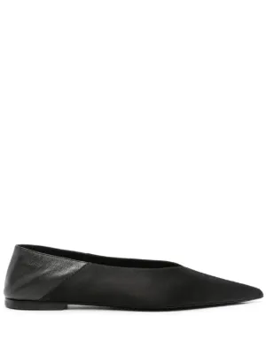 Saint Laurent アーモンドトゥ フラットシューズ | ブラック | FARFETCH JP