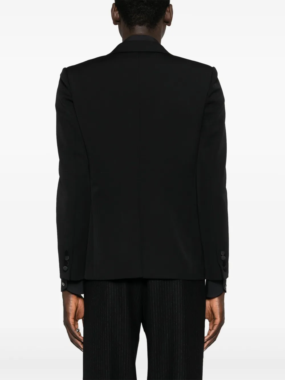 Saint Laurent Wollen blazer met enkele rij knopen Zwart