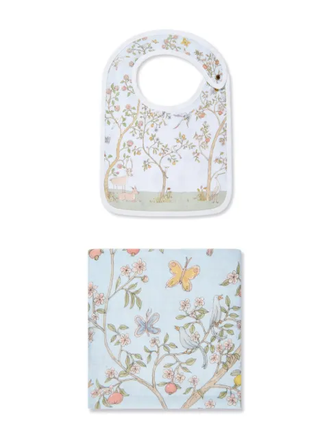 Atelier Choux Carré & Satin In Bloom bib set (set of two)
