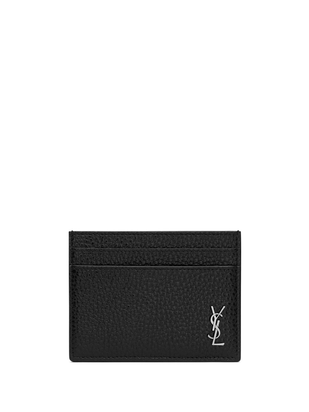 Saint Laurent Leren pasjeshouder met logoplakkaat Zwart