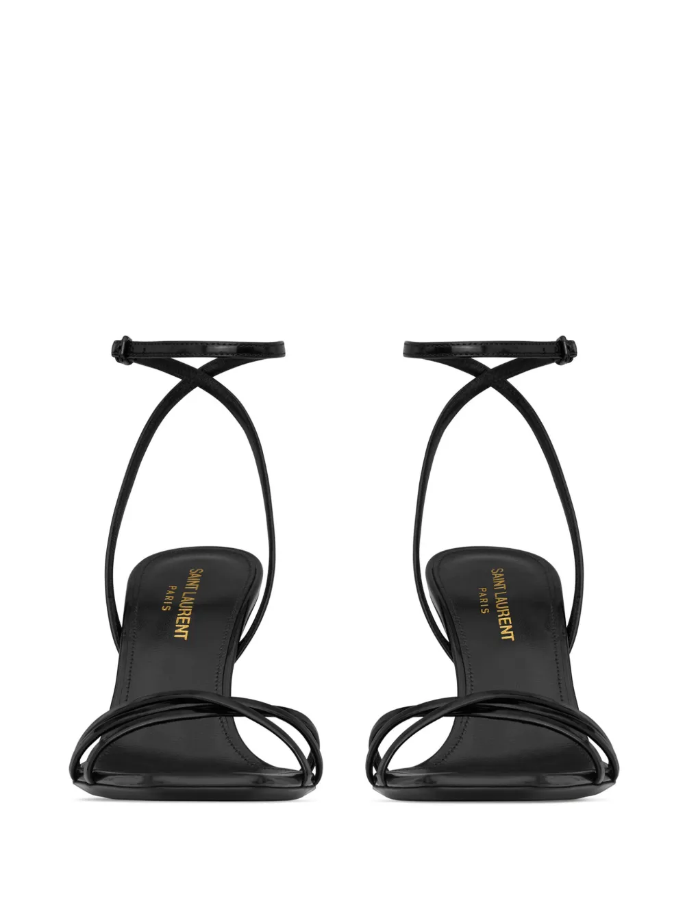 Saint Laurent Opyum Leather Sandals In Black