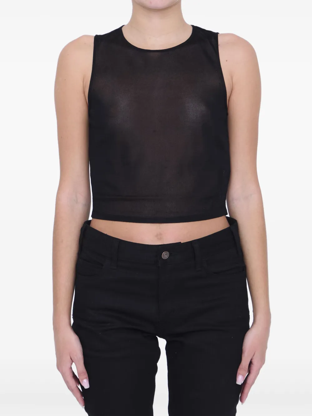 Saint Laurent Cropped tanktop Zwart