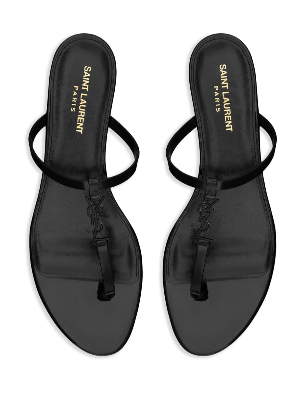 Shop Saint Laurent Cassandra Leather Sandals In Black