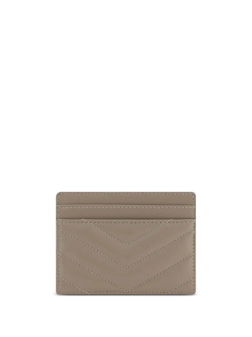 Saint Laurent Gewatteerde pasjeshouder met logoplakkaat - Beige