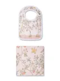 Atelier Choux Carré & Satin In Bloom bib set (set of two) - Pink