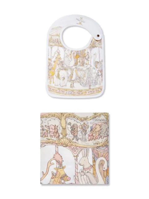 Atelier Choux Zweiteiliges Carré & Satin Carousel Lätzchen-Set