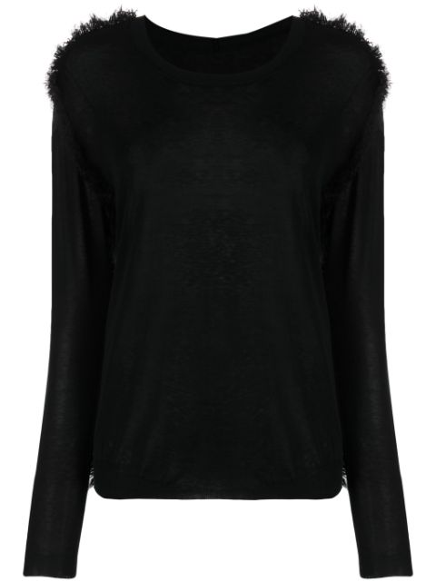 Uma Wang fine-knit frayed jumper