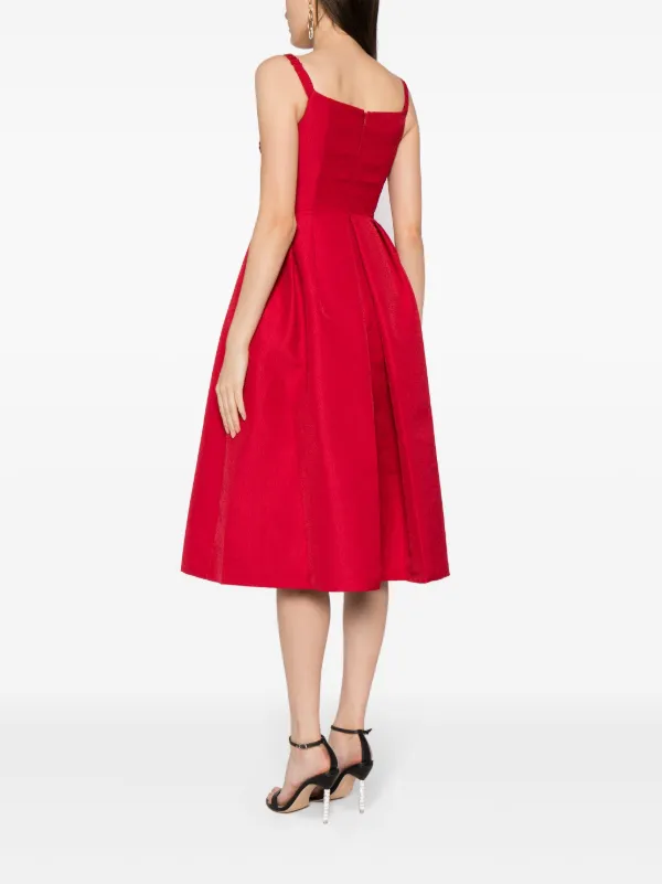 Self-portrait Diamant-trim Midi Dress - Red Self-portrait Diamant-trim Midi Dress - Red