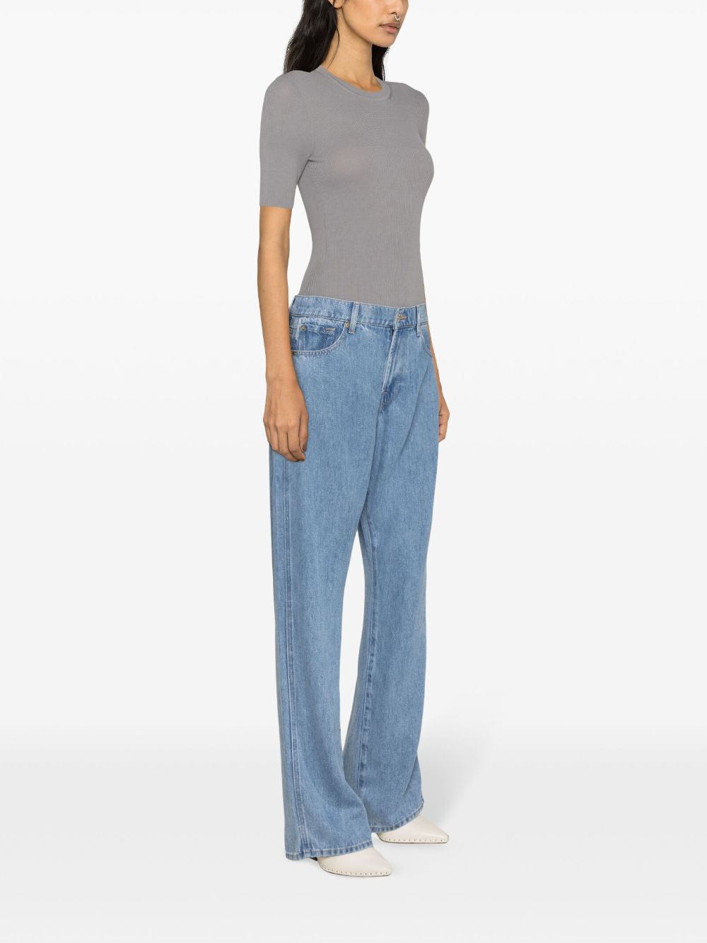 Shop 7 For All Mankind Tessa Valentine High-rise Straight-leg Jeans In Blue