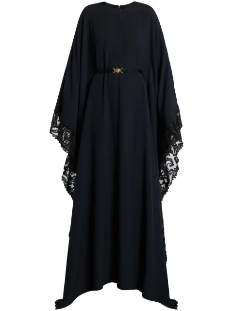 Versace Barocco lace-trim satin gown