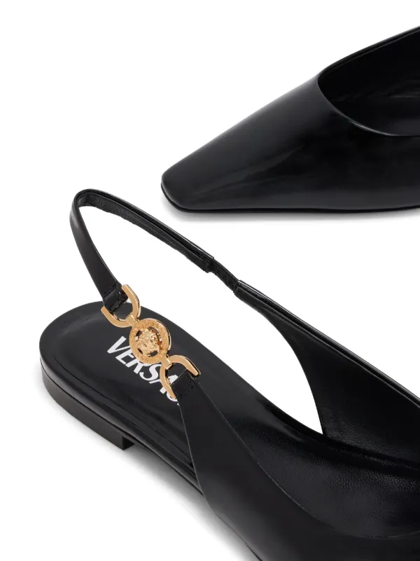 Versace Medusa plaque Slingback Ballerina Shoes Black FARFETCH AU