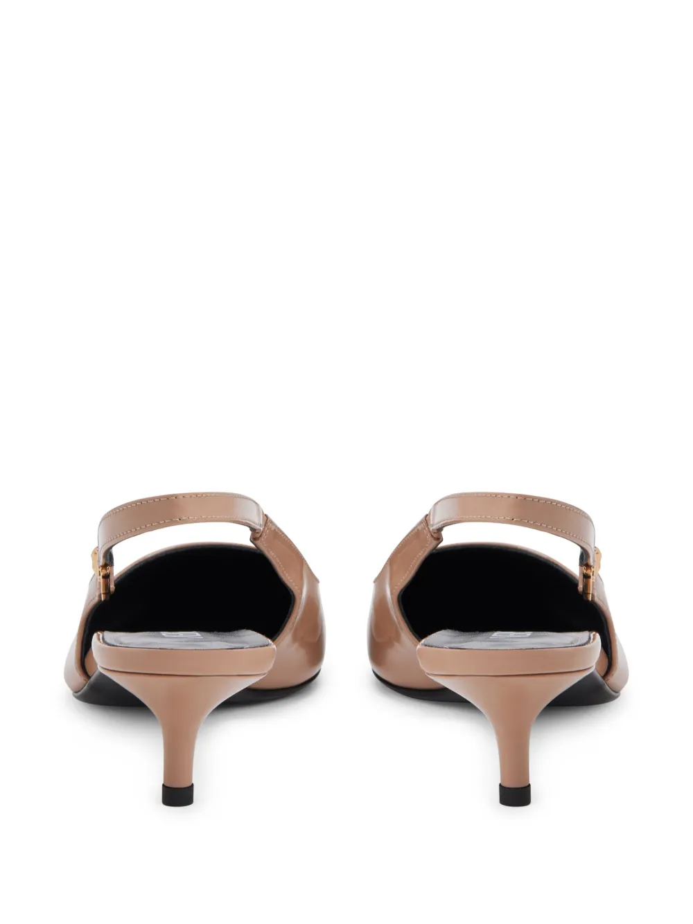 VERSACE LOGO-PLAQUE LEATHER PUMPS