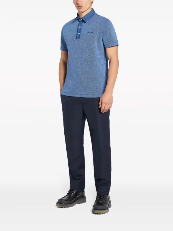 Versace ロゴ ポロシャツ | ブルー | FARFETCH JP