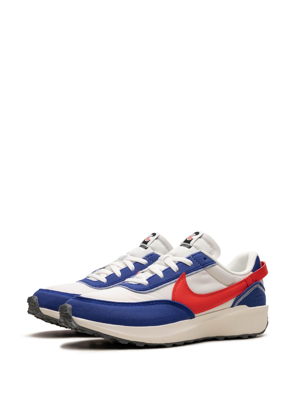 Shop Nike Waffle Debut Swoosh "old Royal/habanero Red" Sneakers In Blue