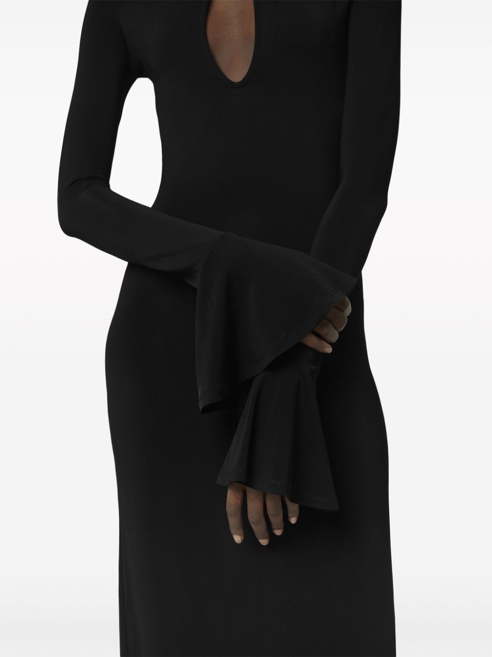Shop Nina Ricci Twisted Jersey Maxi Dress In Black