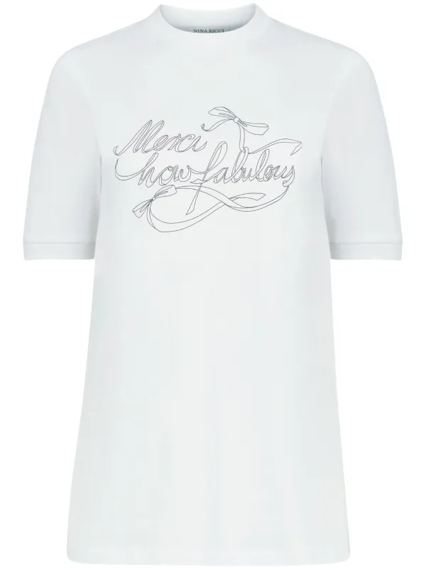 Nina Ricci How Fabulous Cotton T-shirt in White