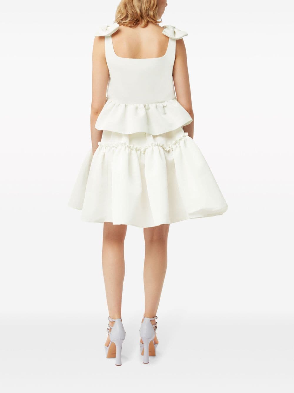 Shop Nina Ricci Ruffle-trim Taffeta Skirt In White