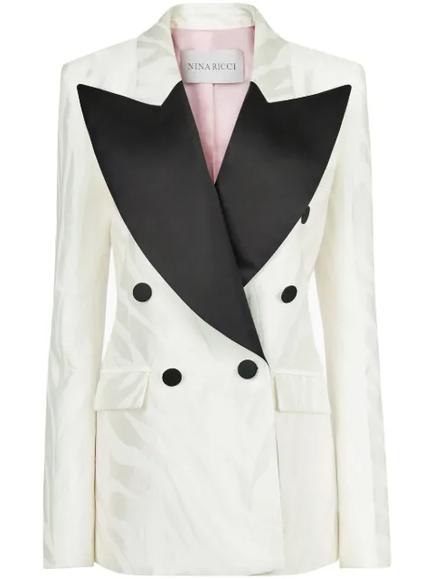 Nina Ricci oversized zebra-jacquard blazer