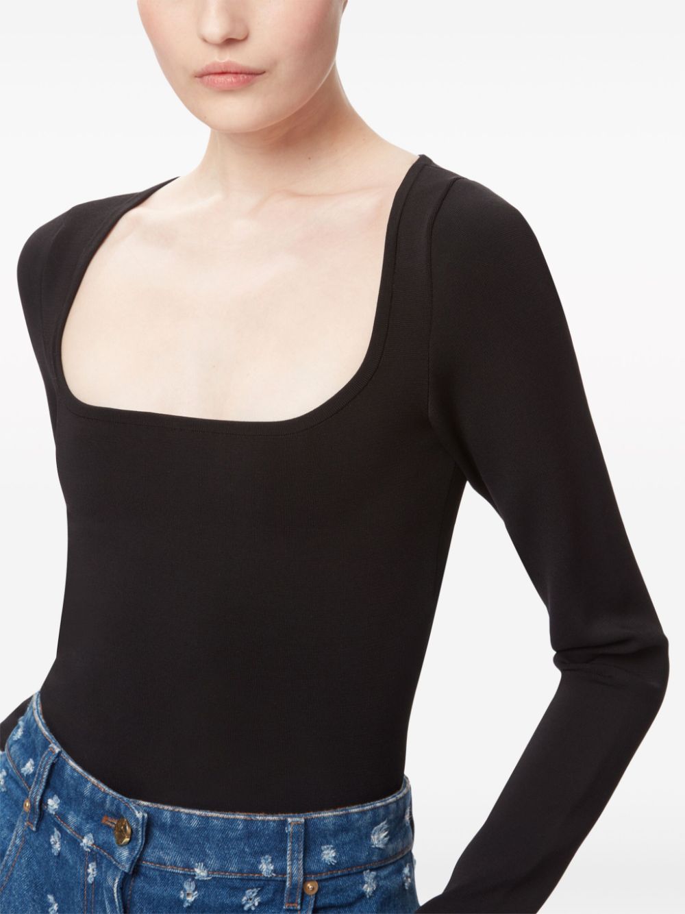 Nina Ricci Top met vierkante hals Zwart