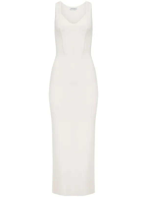 chinese dress ladies White Corset Bodice & Pleated Lace Maxi Dress - Event Dresses main image 0
