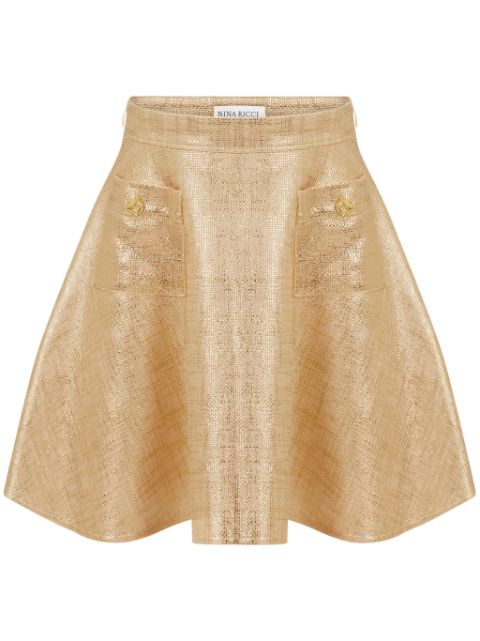 Nina Ricci foiled skater miniskirt