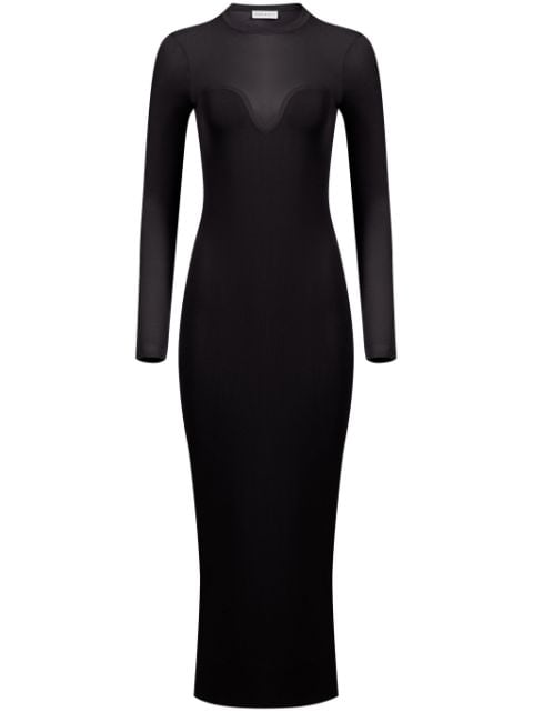 Nina Ricci vestido midi con diseño semitransparente
