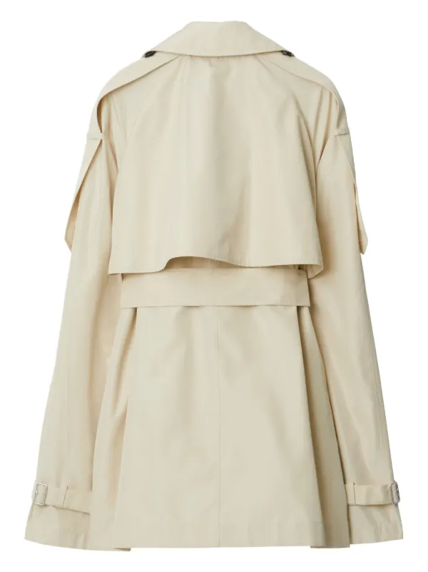コートその他 Burberry Sand Silk Trench Coat Burberry Short Silk Trench Coat | Neutrals | FARFETCH