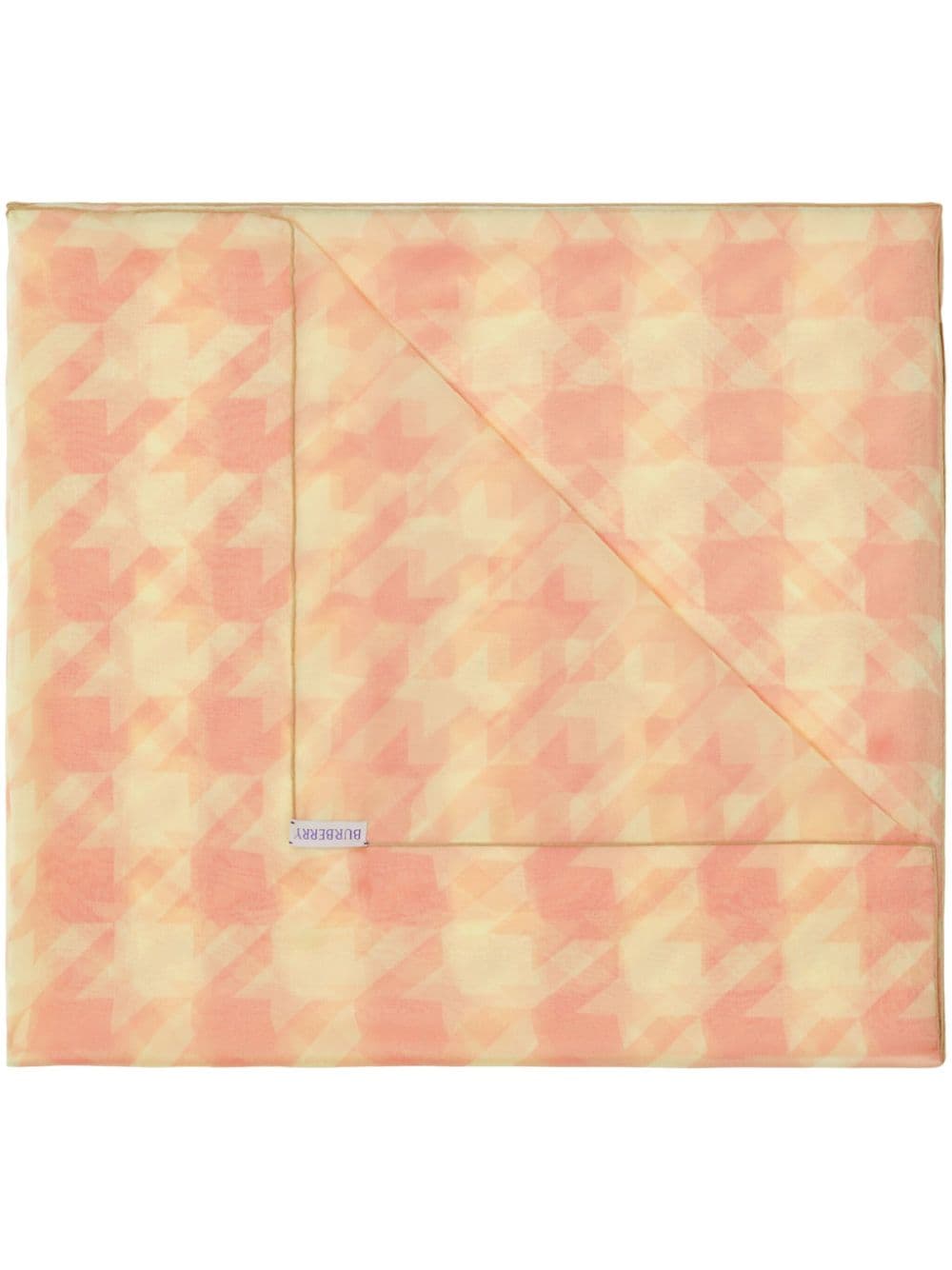 Burberry Houndstooth-pattern Silk Scarf In Neutrals