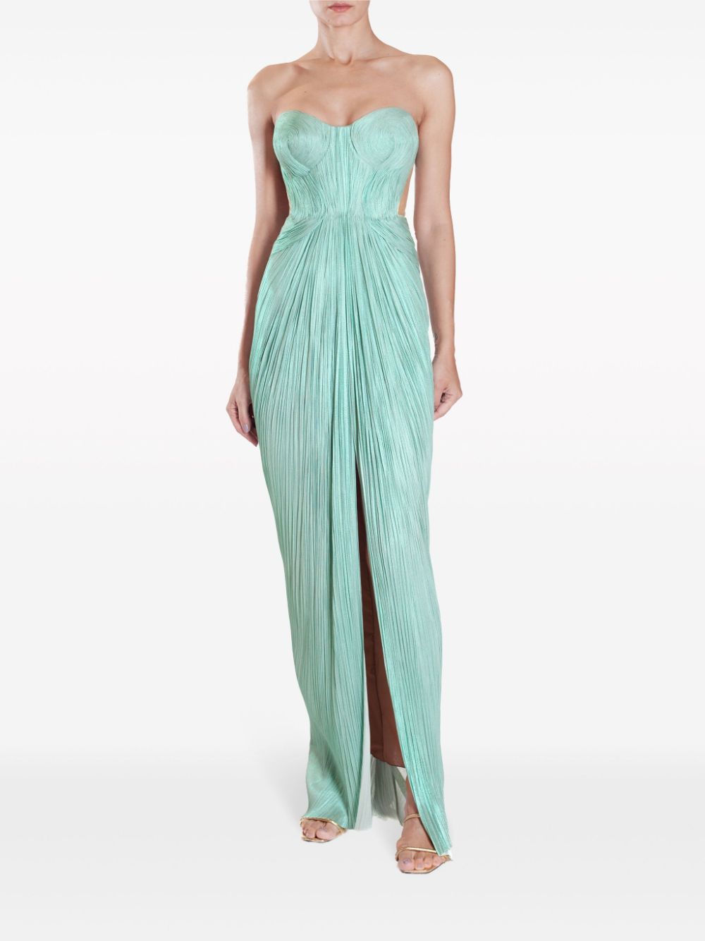 Image 2 of Maria Lucia Hohan Caly plissé strapless gown