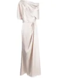 Amsale off-shoulder draped maxi dress - Neutrals