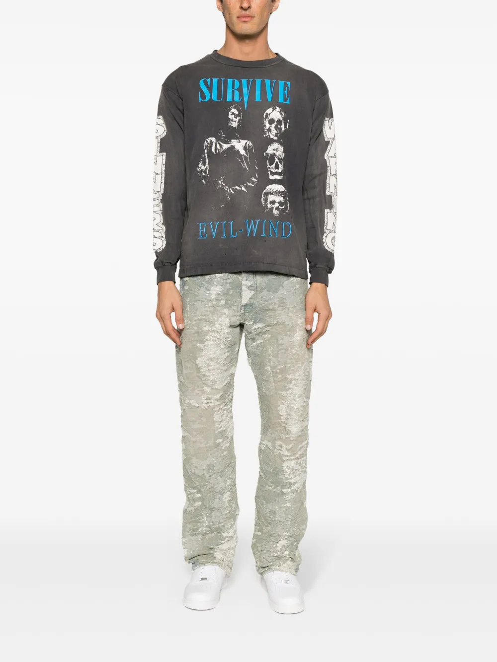 SAINT MXXXXXX Survive graphic-print sweatshirt - Grijs