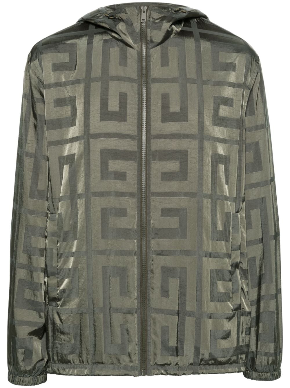 Shop Givenchy 4g-motif Taffeta Jacket In Green