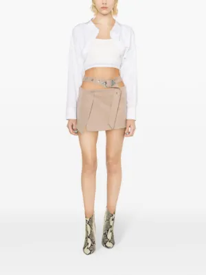 ワンピース THE ATTICO Women Mid Skirts 250WCA00348 KWS006PR 001 WHITE Pinko - Riders cotton midi skirt White - The Corner