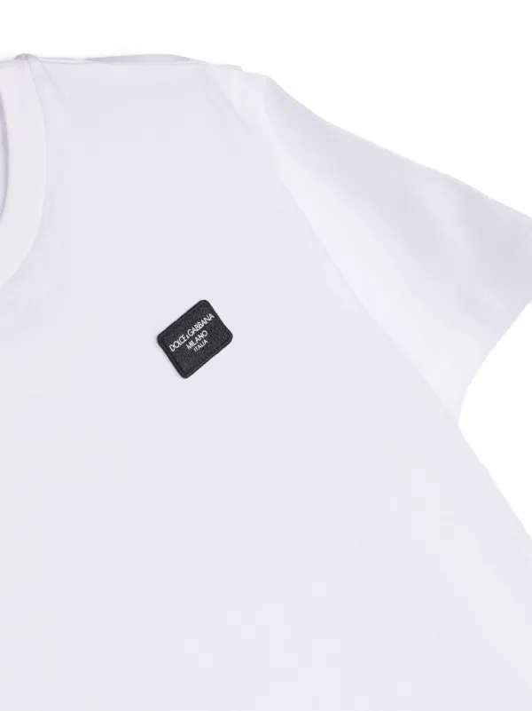 Dolce & Gabbana Kids logo-patch Cotton T-shirt | White | FARFETCH