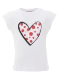 Mimi Tutu heart-print cotton T-shirt - White