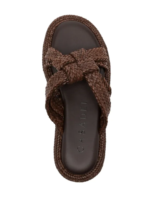 【関税送料込】☆CASADEI☆SALENTO SLIDES SANDAL Black Raffia Woven Platform Slide Sandals | Lime Lush Boutique