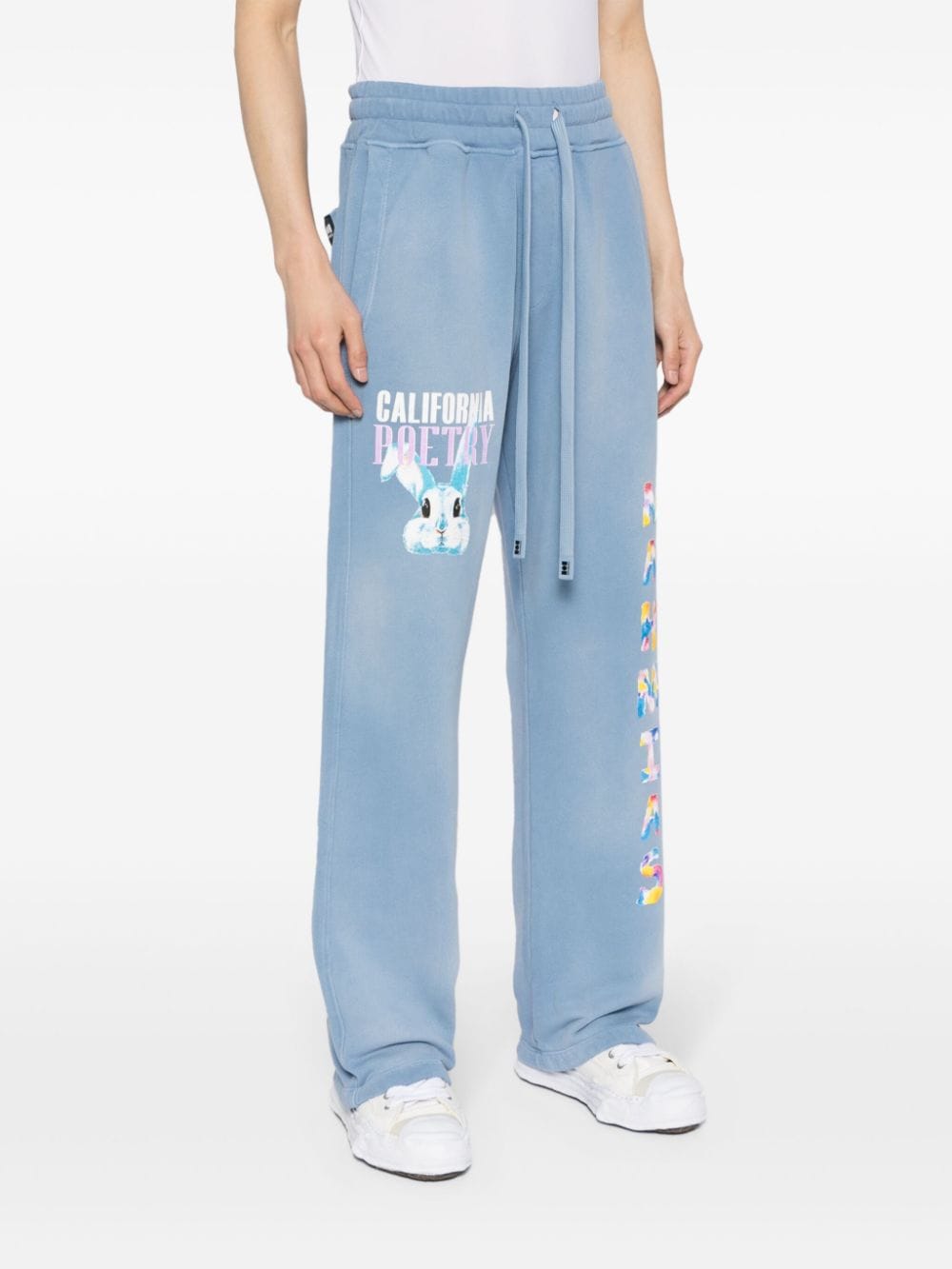 Shop Nahmias Logo-print Cotton Track Pants In Blue