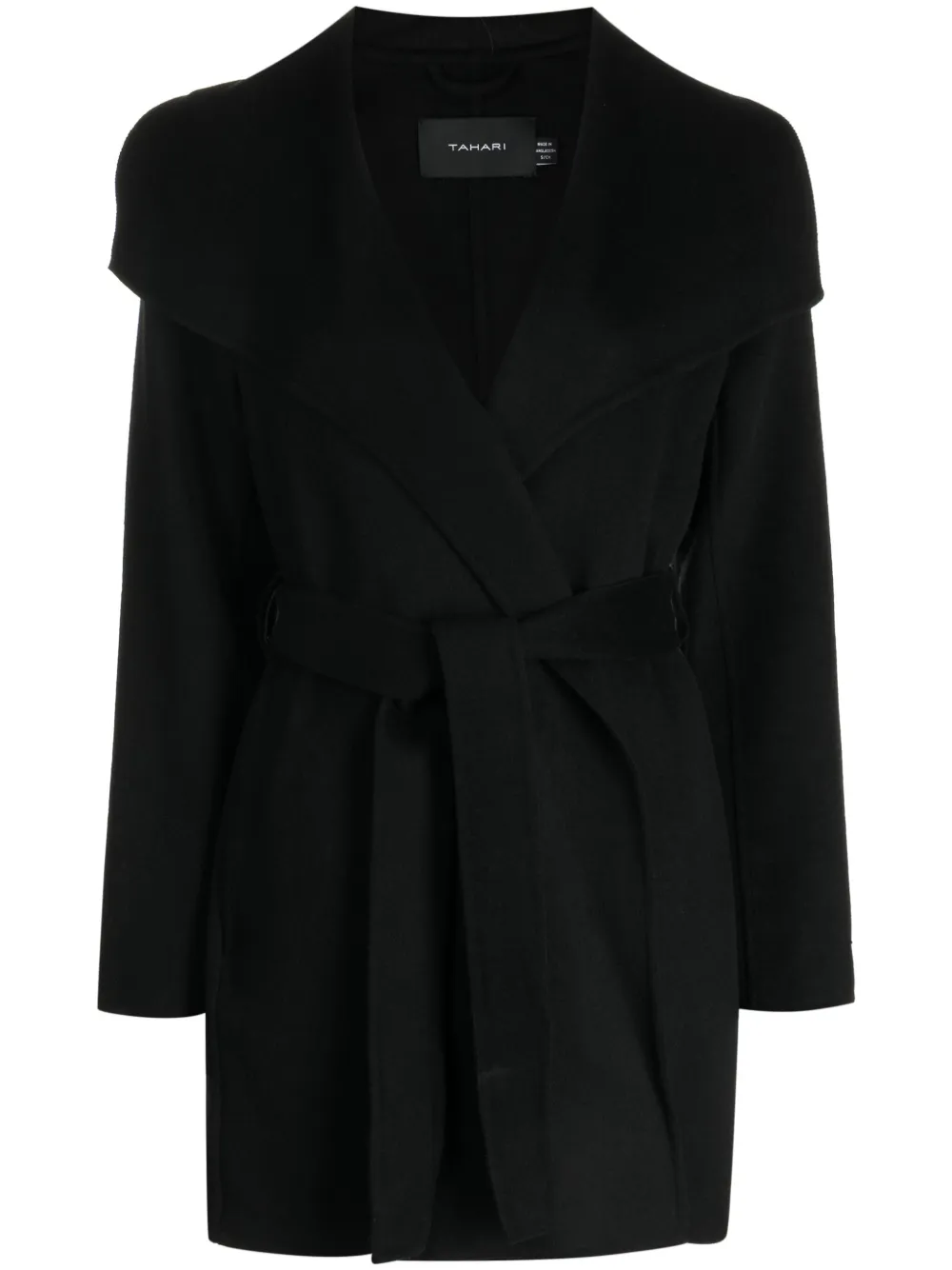 Tahari wrap-design belted coat | Black | Image 1