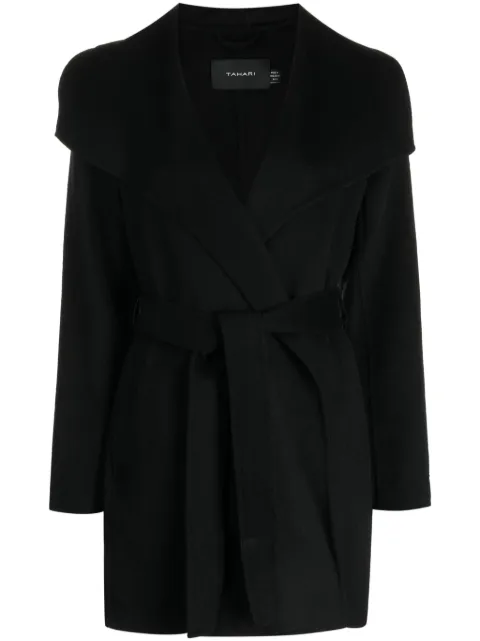 Tahari wrap-design belted coat