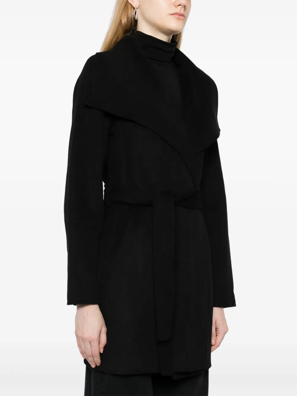  Tahari Wrap-design Belted Coat - Black 