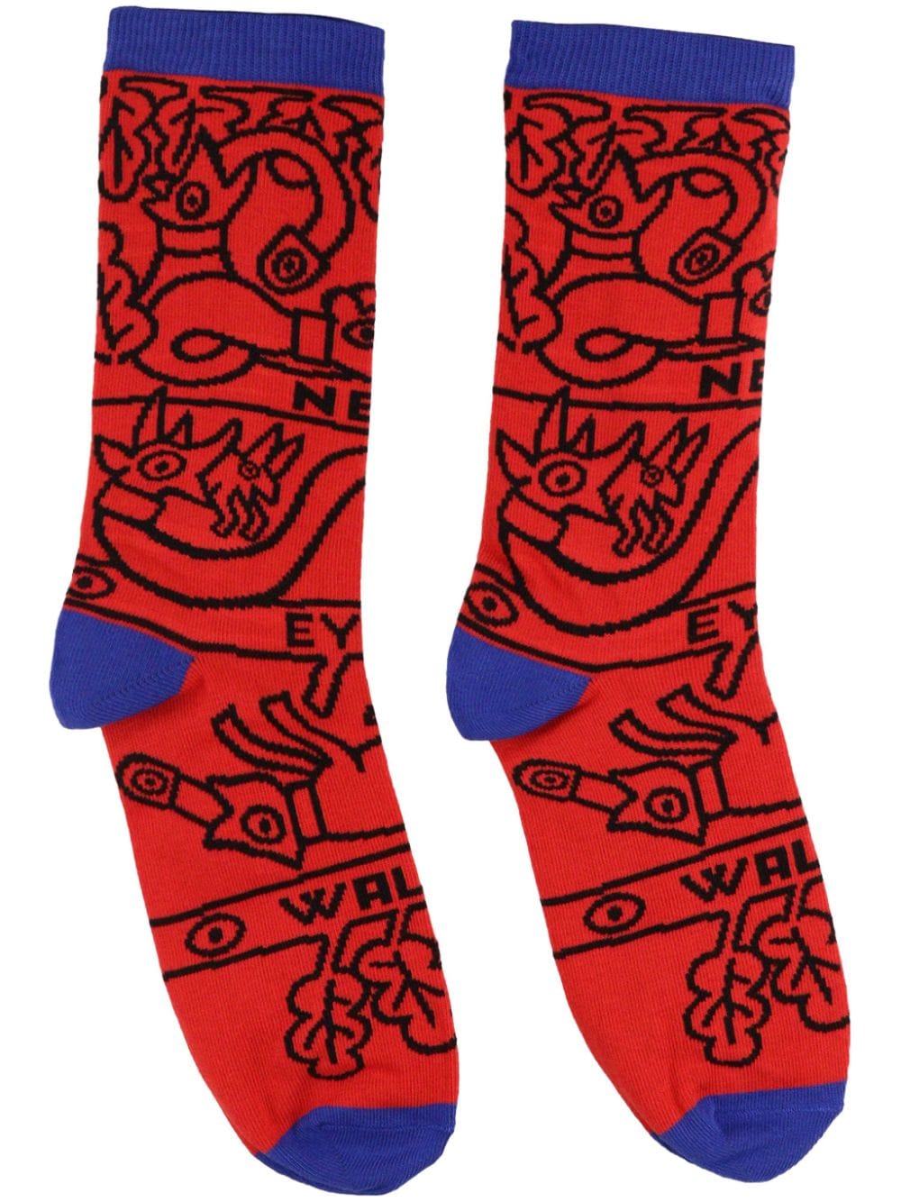 walter van beirendonck chaussettes new yeux - rouge