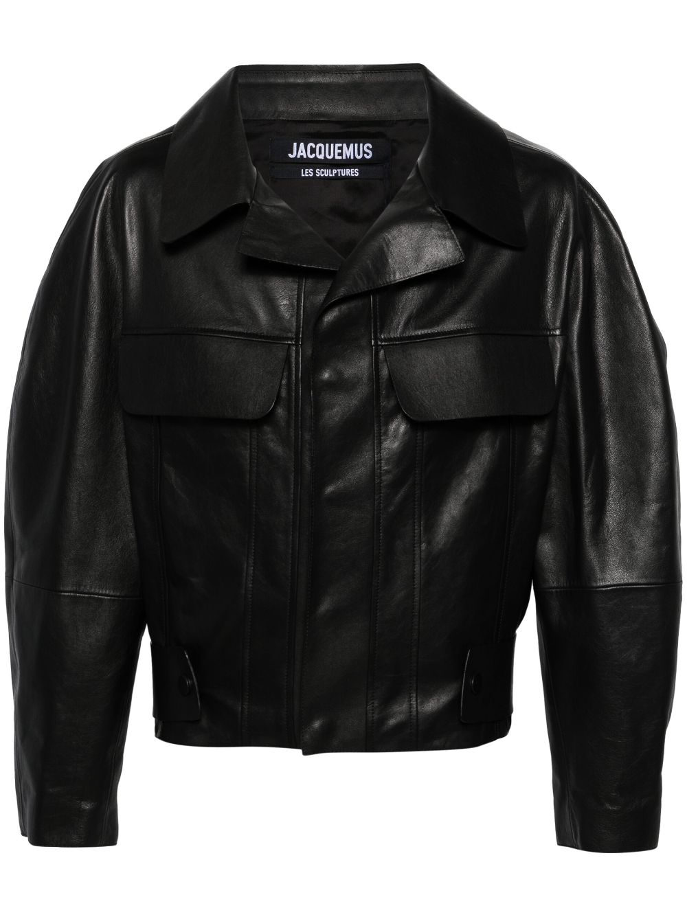 Shop Jacquemus Le Blouson Pilota Cuir Jacket In Black