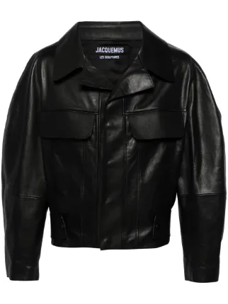 Jacquemus Le Blouson Pilota Cuir Jacket | Black | FARFETCH